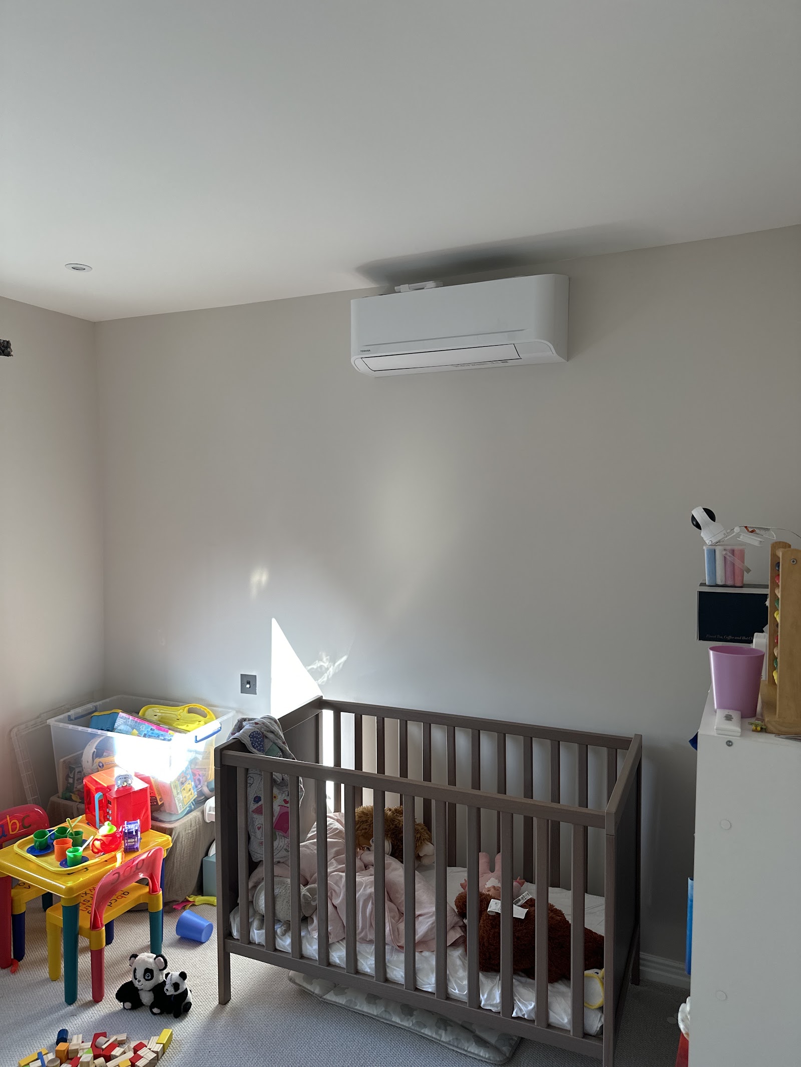 Quiet, gentle air conditioning fitted in a child's nursery — comfortable temperatures for the little one, all year round.